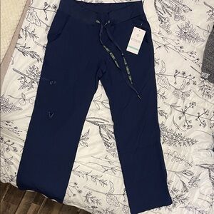 NWT Med Couture Activate Navy Blue scrub pants small petite